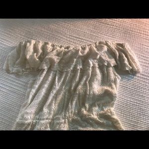 Off shoulder, white, eyelet dress